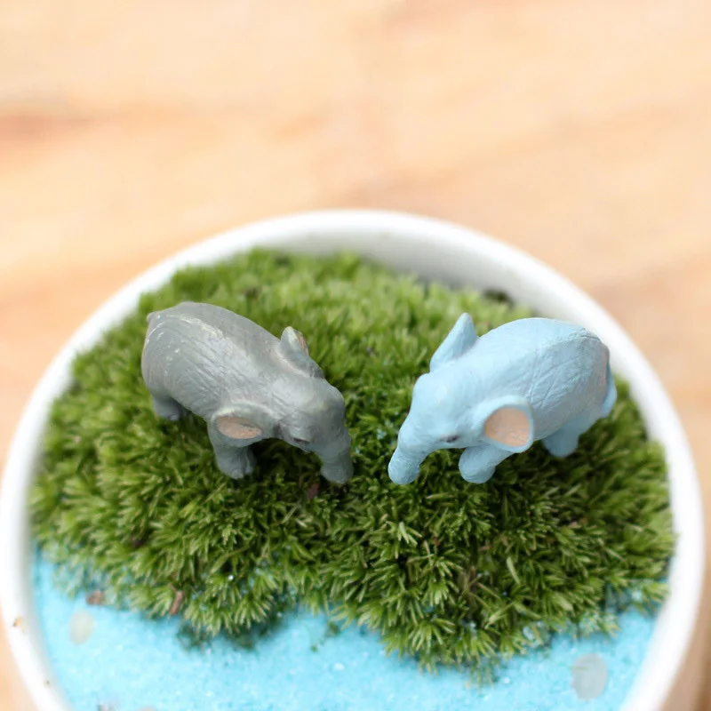 BAIUFOR 2 шт./лот Слон Животных Террариум Миниатюра Мини Сад Статуэтки Сказочный