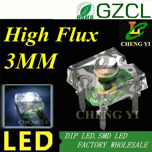 Высокий флюс белый светодиод 3 мм piranha led 6000K четырехконтактная лампа 0 5 В