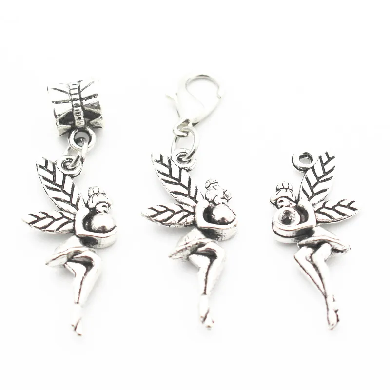

New desingn 50pcs/lot silver elfin pendant Metal lobster clasp Dangle Charms Fit DIY Necklace Bracelet Jewelry