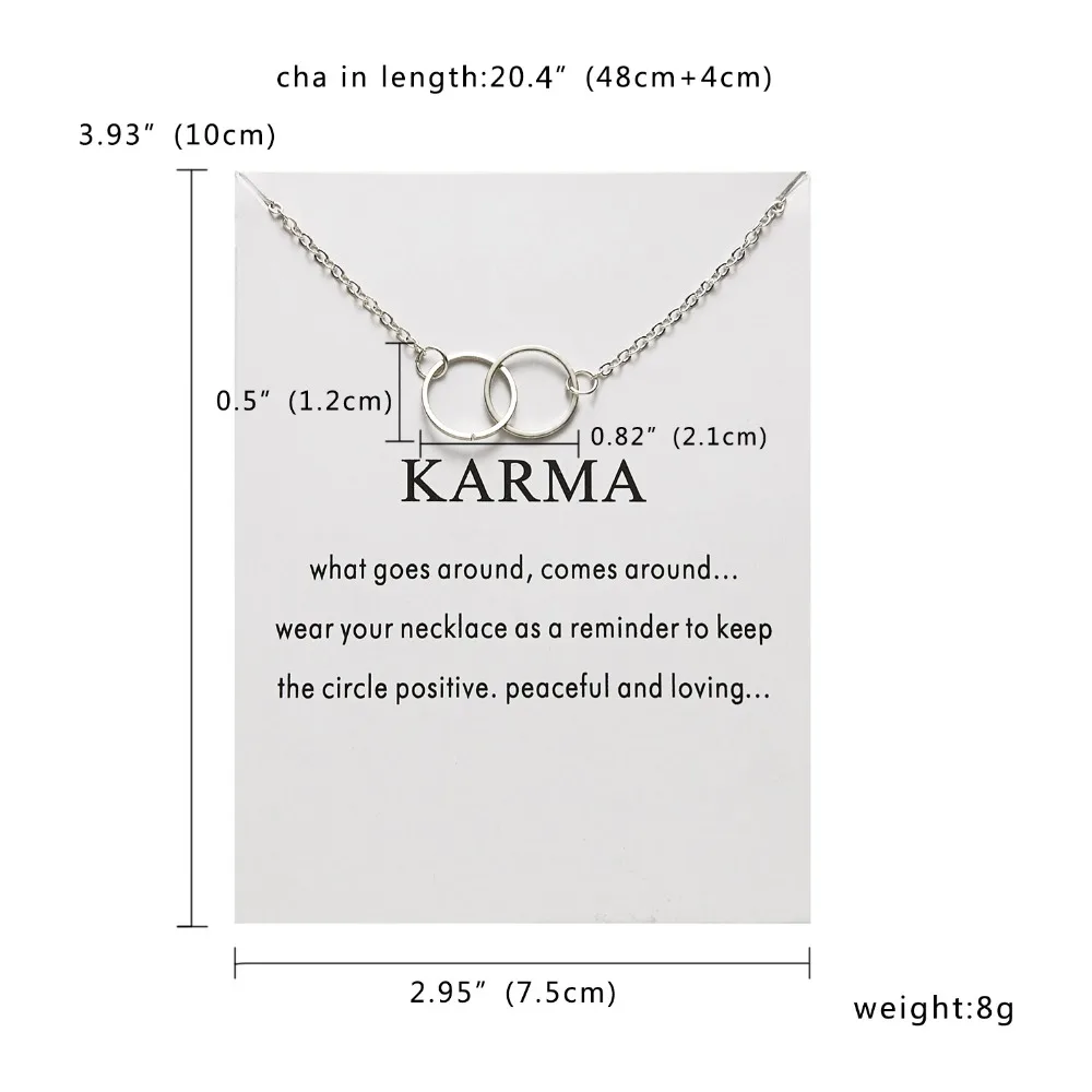 Новинка простая Золотая Короткая подвеска KARMA Chian Circle колье чокер с изображением