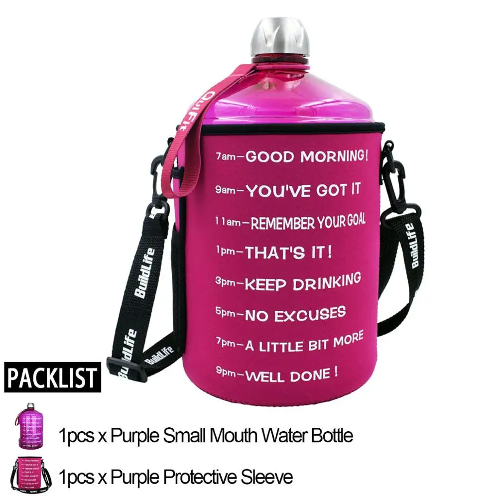 Small Mouth with Bag Quifit 2.2L 2.5L 3.78L сумка пакет рукав чехол Перевозчик с плечевым ремнем для галлонов спорта бутылки воды питьевой кувшин Тренажерный зал Спорт - Цвет: Small Mouth with Bag