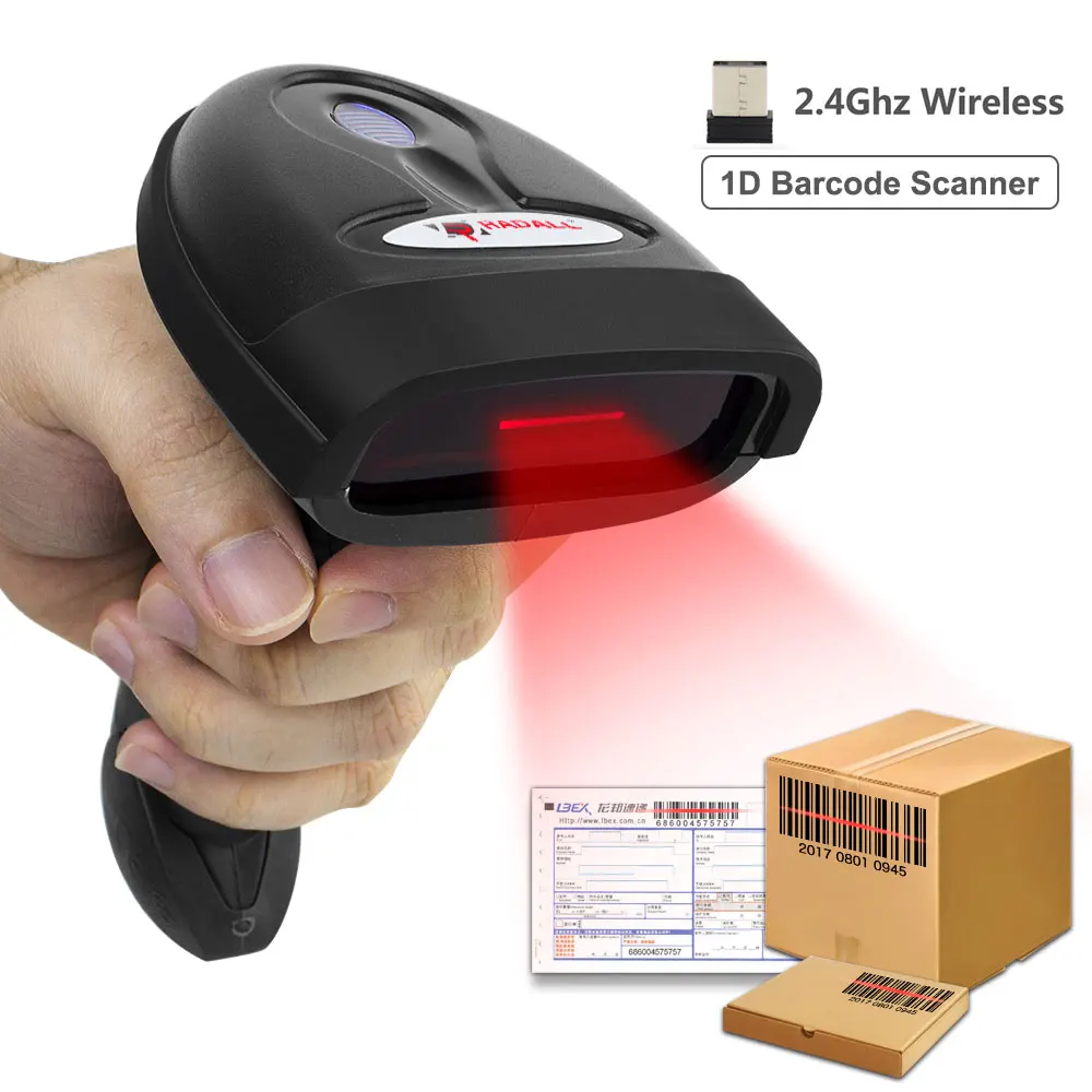 USB Wireless Barcode Scanner 30m 2.4G Laser Bar Code Reader with Receiver(2.4GHz &ampUSB2.0 Wired) for POS System RD-1698W | Компьютеры и