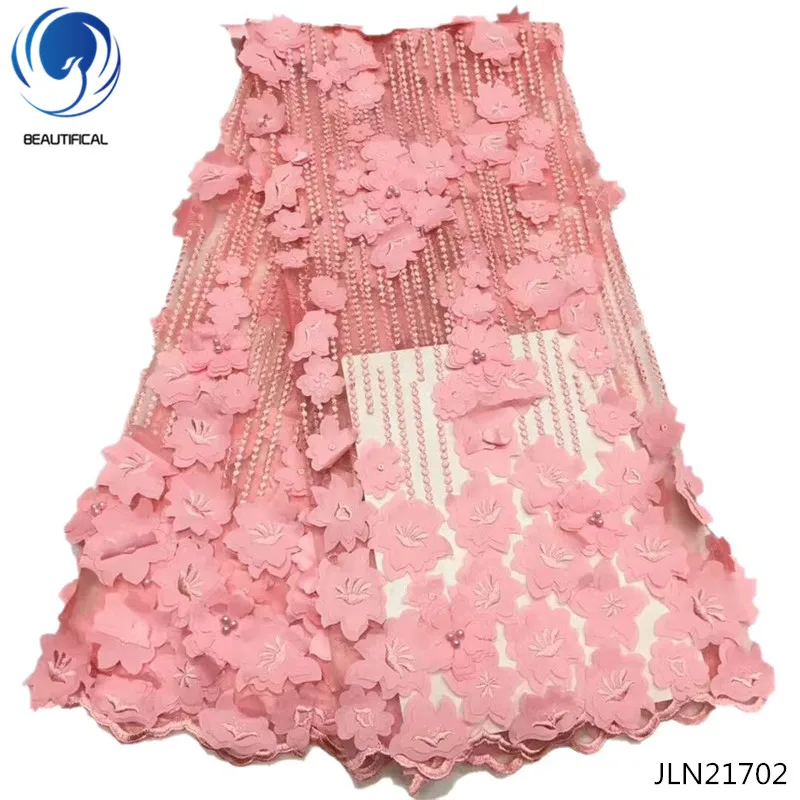 Красивая кружевная ткань с лазерным цветком 3d тюль африканская для свадьбы 5