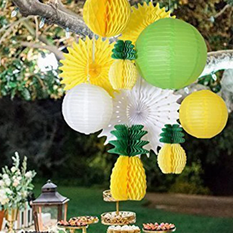 10 шт тропические украшения для вечеринки в гавайском стиле ананас сотообразный