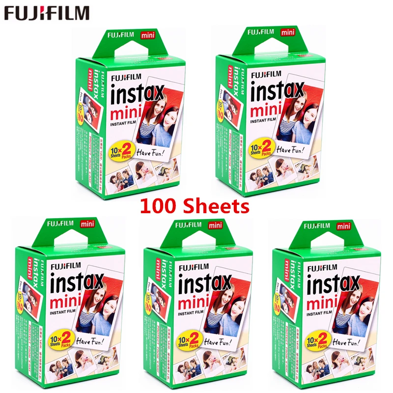 Оригинальная пленка fuji white Edge film 10 100 листов 3 дюйма instax mini фотобумага для