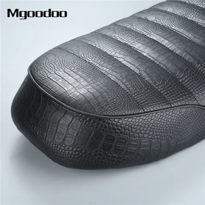 Mgoodoo крокодиловый мотоцикл винтажное универсальное седло Brat Кафе Racer Seat