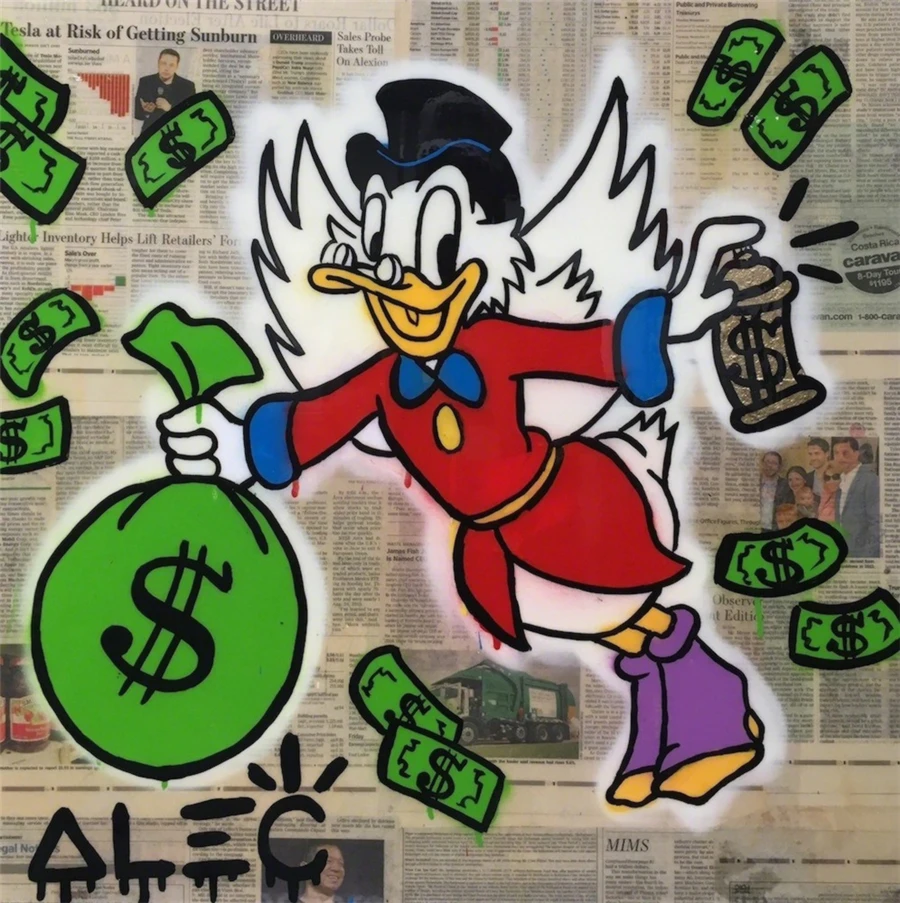 Алек Монополи Скрудж Вингс ХД Холст Постер Печать Живопись Декоративный для офиса гостиной дома декор.