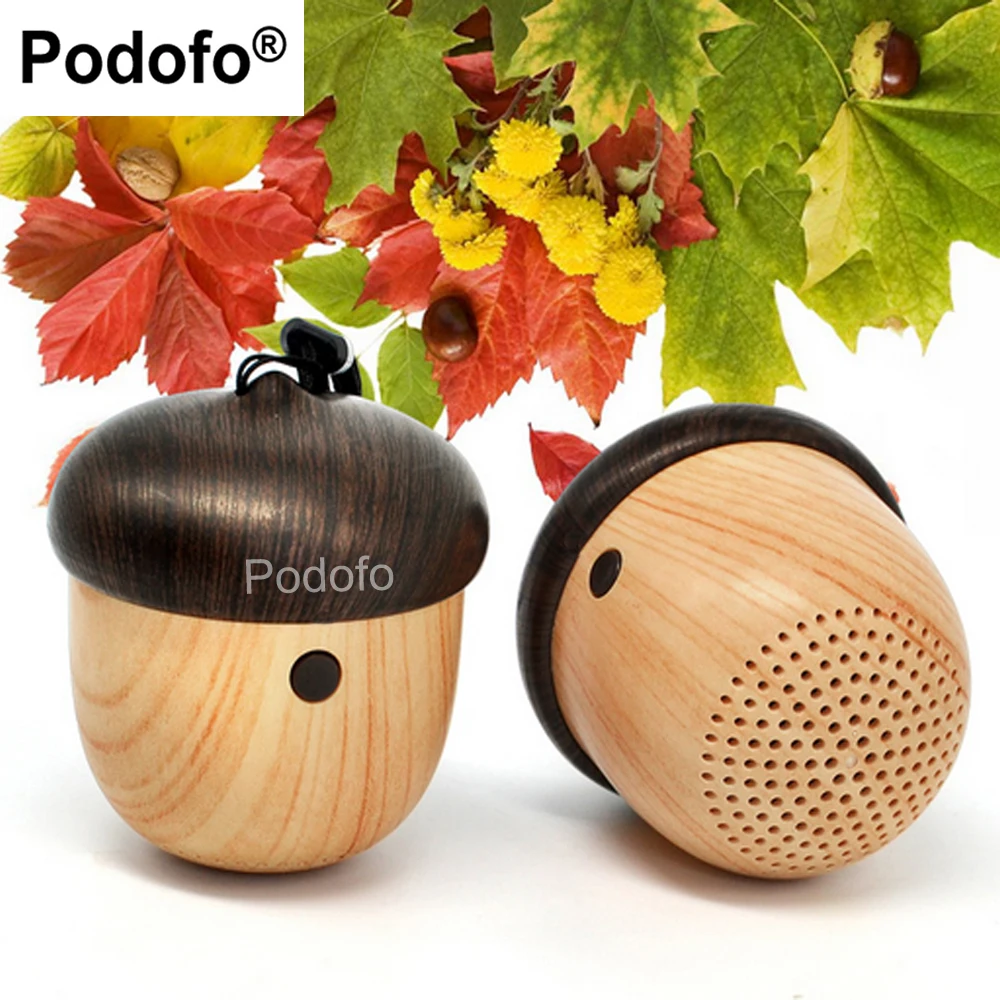 Podofo новый Мини Bluetooth динамик беспроводной Звук портативные колонки милый орех