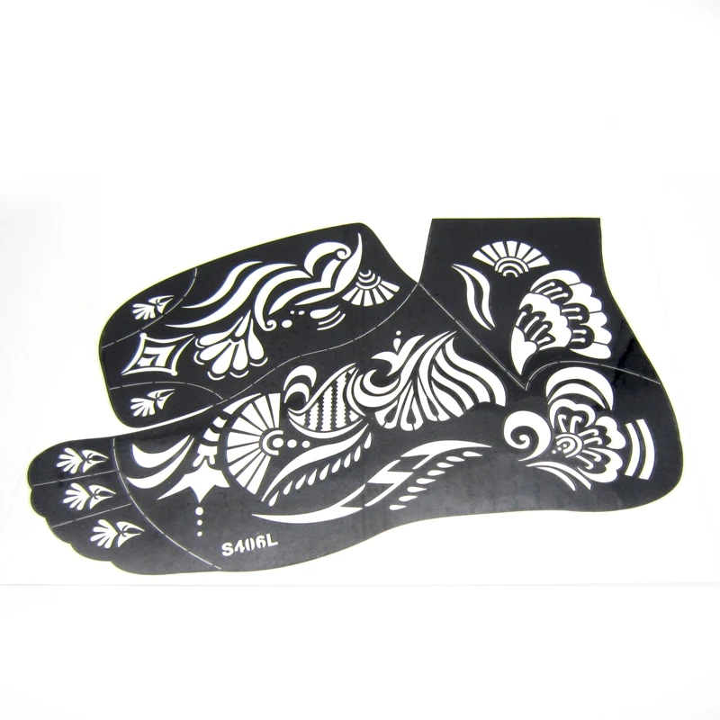 6 шт. трафареты для татуировки ног 24x16 5 см|tattoo stencil|henna tattoo stencilstattoo airbrush stencil |