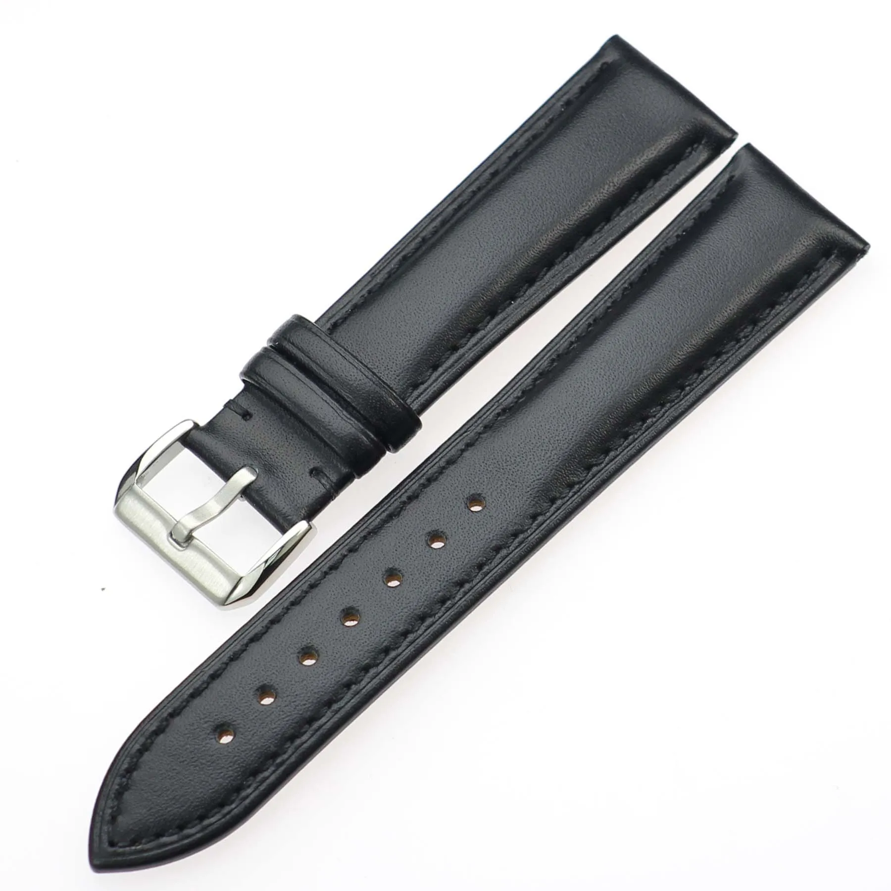 ZLIMSN Универсальный кожаный ремешок для часов Tissot Longines DW Seiko samsung gear S2 S3 huami amazfit huawei gt ремешок для часов - Цвет ремешка: black silver