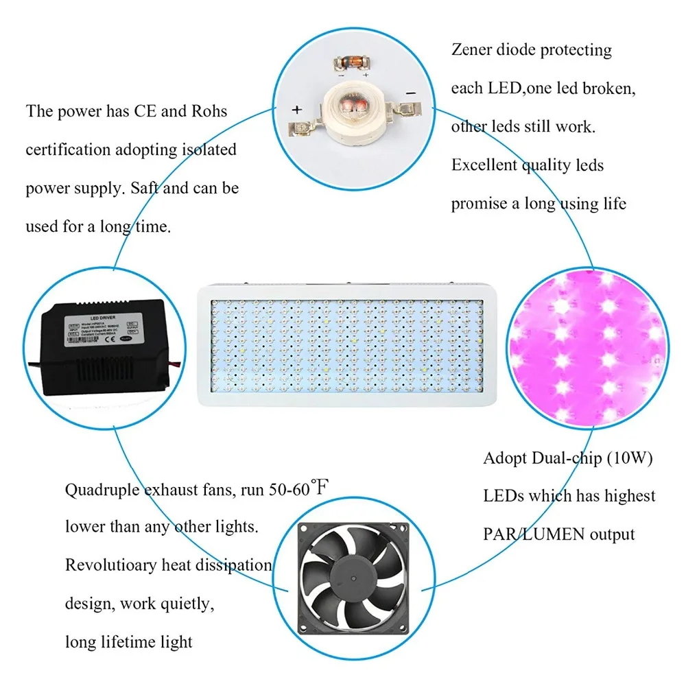 Phlizon 2000 W led Профессиональное Освещение растет ламп для комнатных растений Сад Цветок Гидропоника расти палатки Box