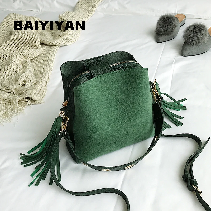 BAIYIYAN женская сумка-мешок из искусственной кожи с кисточками винтажная сумка-мессенджер Высококачественная Женская Ретро сумка через плечо сумка-тоут