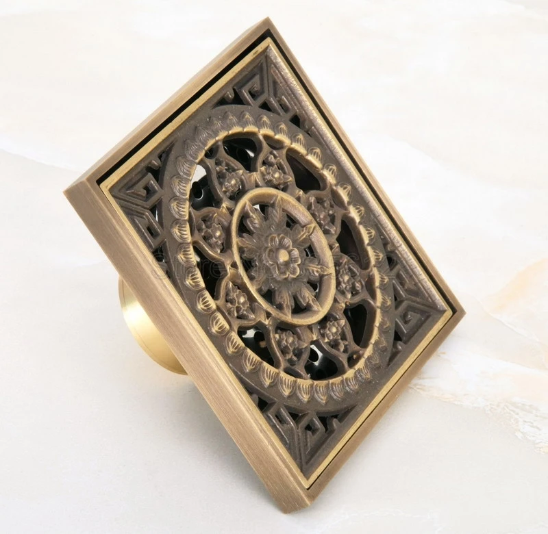 

Antique Brass shower drain squrae Bathroom Floor Waste Water Strainer Whr051