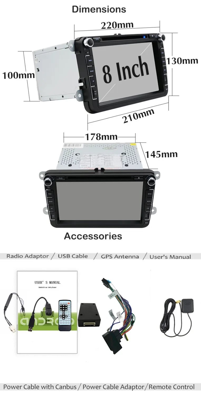 Android 9 0 четырехъядерный 1024*600 экран 2 DIN автомобильный DVD GPS Радио стерео для VW Golf