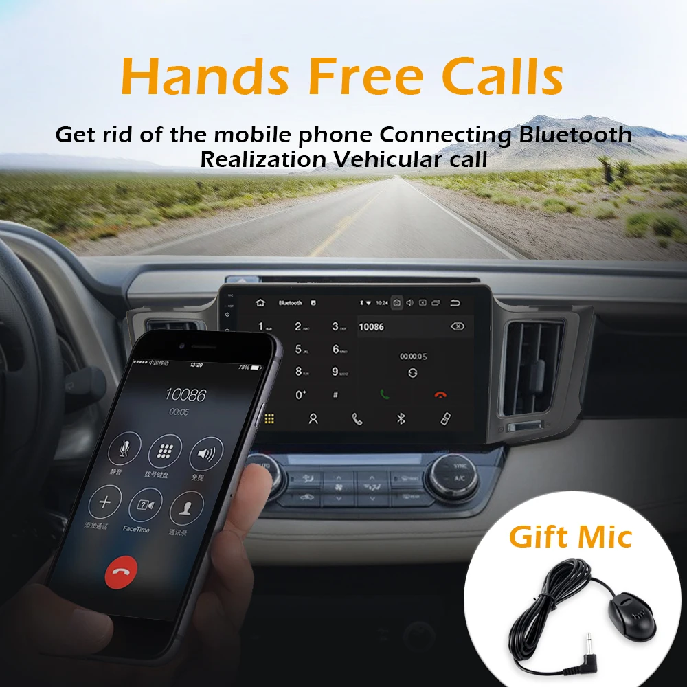 Цифровой HD экран 10 2 дюйма GPS Android 0 32 Гб ПЗУ Восьмиядерный процессор для Toyota RAV4 2014
