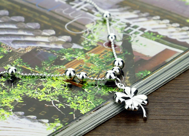 Роскошное ожерелье с милым кулоном в виде клевера высококачественное изысканное