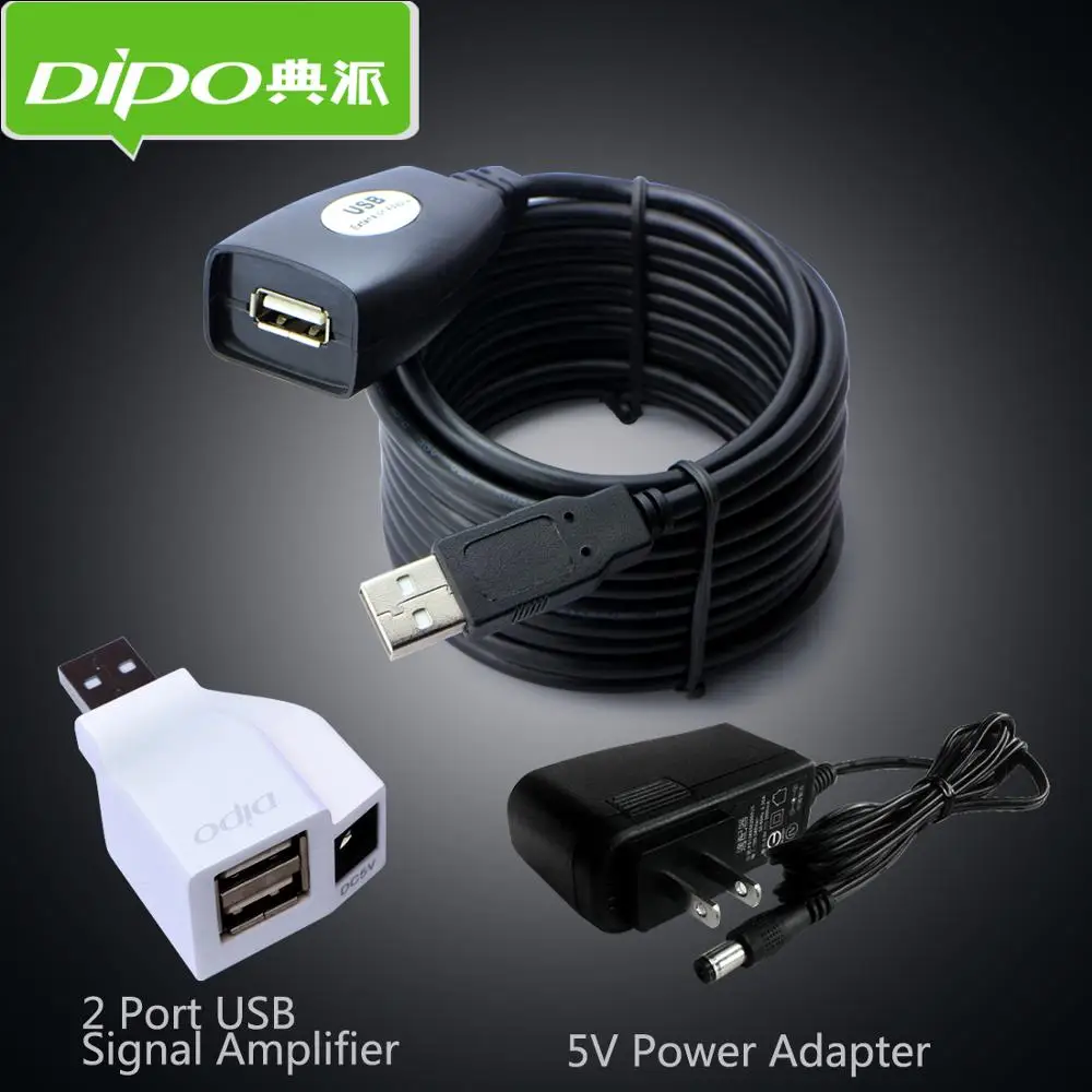 DIPO черный usb 2 0 удлинитель с усилителем сигнала для мужчин и женщин 5 м 10 15 20 25 30 м|usb