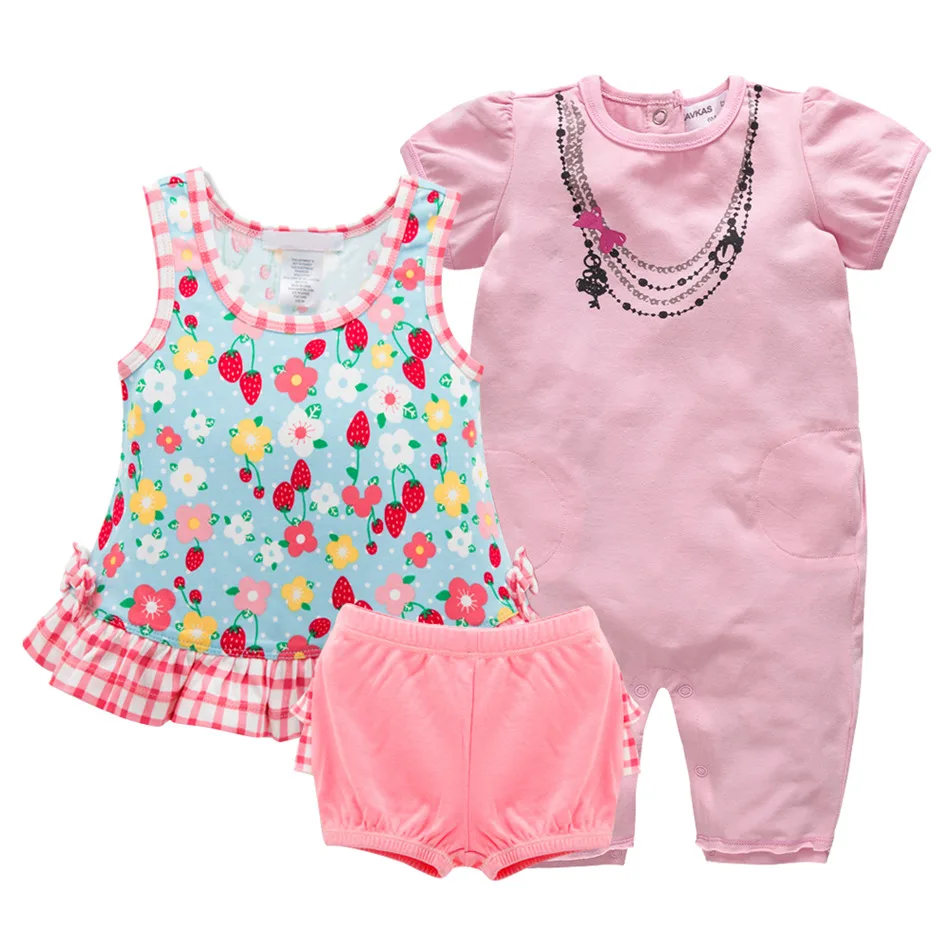 2019 Baby Boys Clothes Set 3 pcs/lot Cotton Summer Short Sleeve Girl Bodysuit Pants Cartoon Kids Boy Tshirts Suit | Детская одежда и