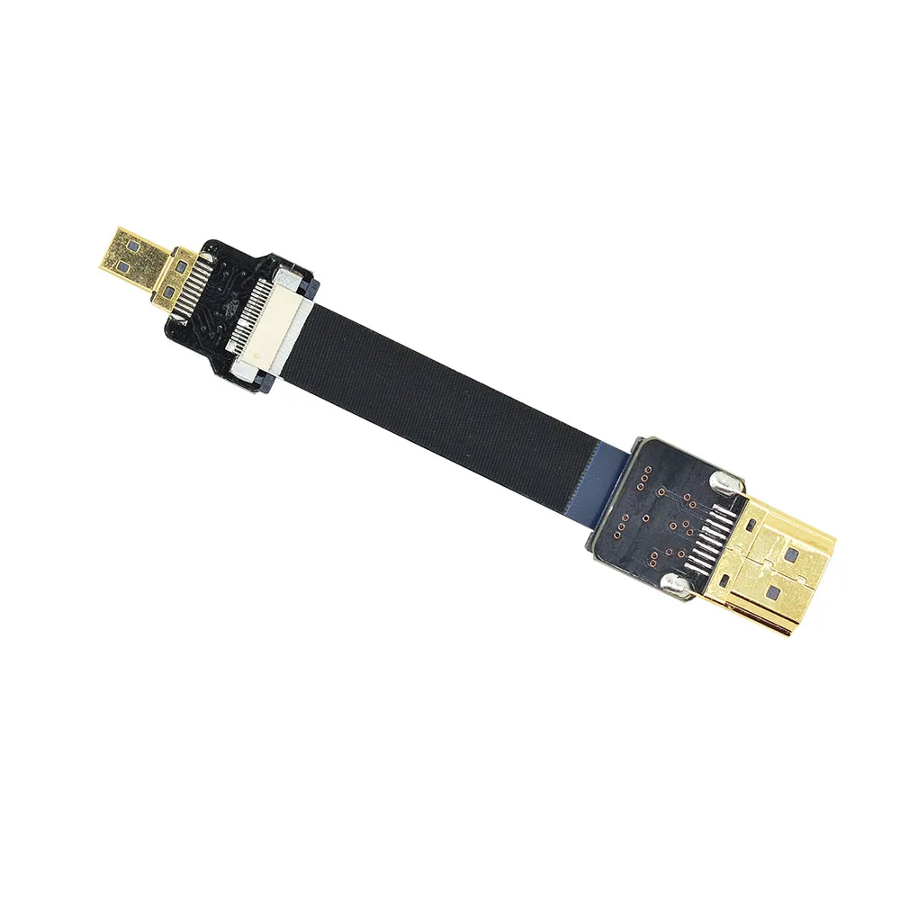 Черный FPV HDMI кабель Micro Мужской интерфейс от 90 градусов до стандартного для Gopro A7RII