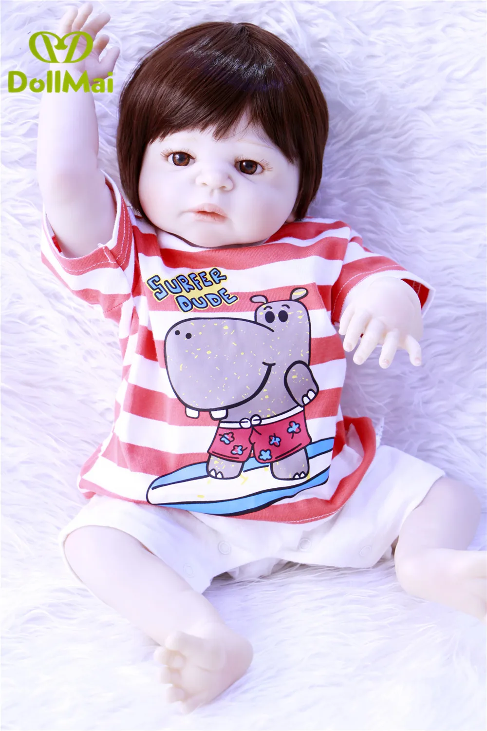 Оригинальные Полностью силиконовые куклы-Младенцы 57 см куклы для новорожденных