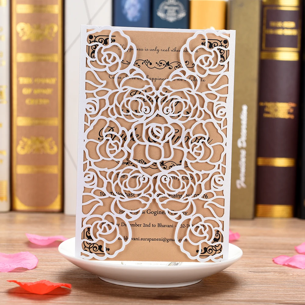 10 упаковок груша бумага лазерная резка бронзовые Свадебные Детские