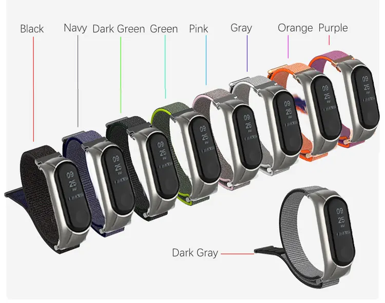 Для Xiaomi mi 4 3 ремешок на запястье нейлоновые полосы Спорт mi band 3 браслет для Xiaomi mi band 2 ремешок на запястье