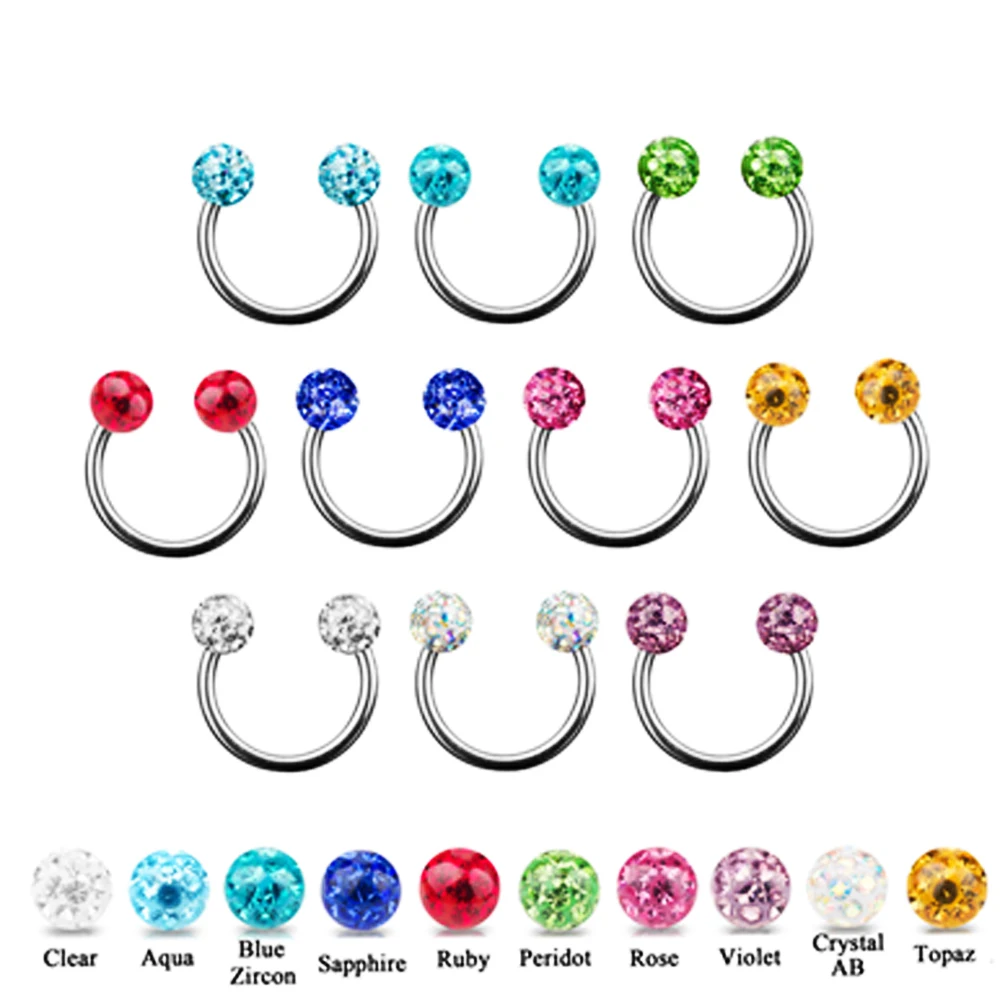 10 шт. Разноцветные серьги гвоздики с фианитом|lip stud|piercing body jewelrybody jewelry |