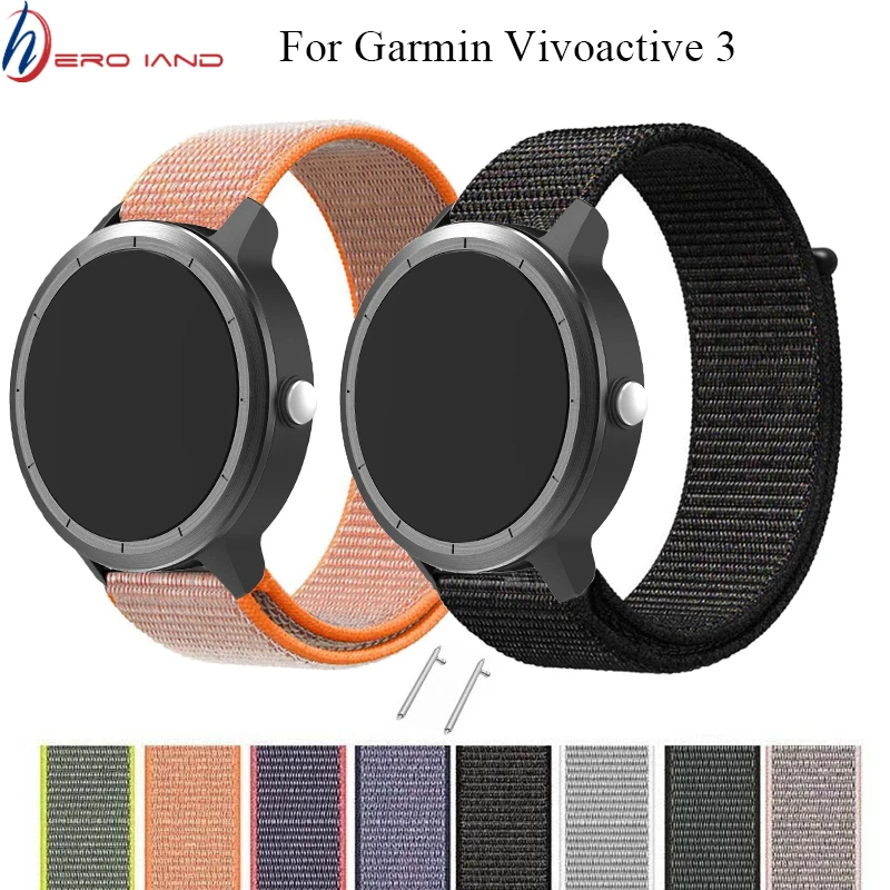 Тканый нейлоновый ремешок для Garmin Vivoactive3 сменный быстросъемный Forerunner 645 часов