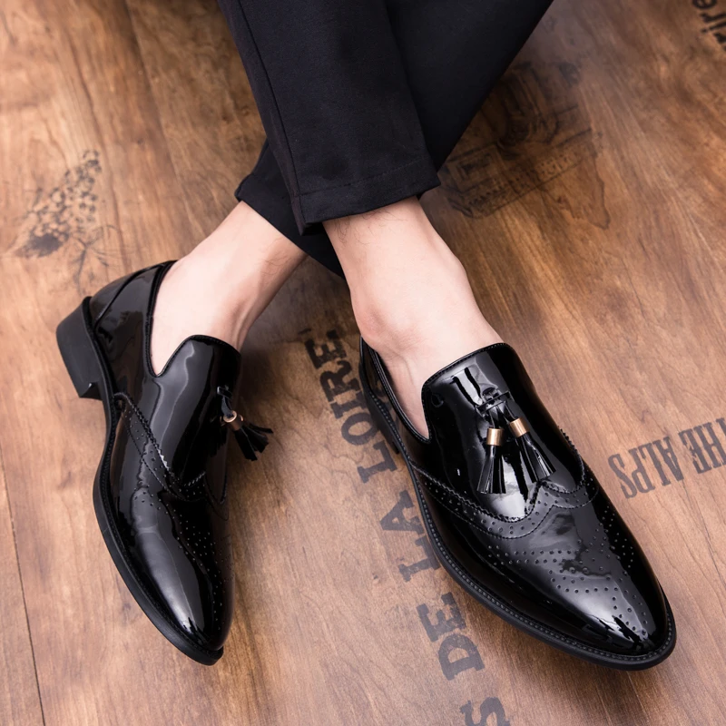 2019 New oxford shoes italian business Wedding men leather formal dress flats designer Moccasins Loafers | Обувь