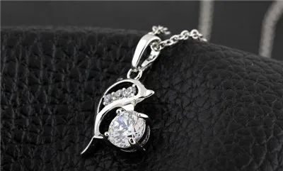AAAA+ zircon dolphin pendant love lover birthday mum gifts brand necklace earrings woman fashion jewelry sets dropshipping | Украшения и