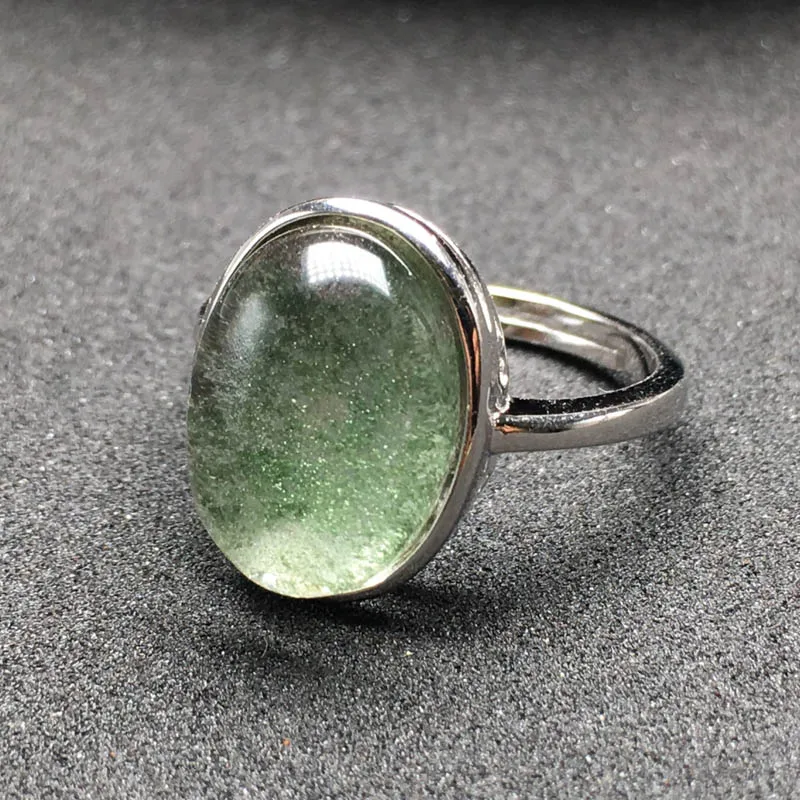 CSJ Natural Green Phantom Crystal Rings 925 Sterling Silver Guest Quartz Chorite Fine Jewelry Wedding Engagment for Women Lady | Украшения