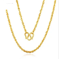 pure 24k yellow gold chain necklace 999 gold fashion designer necklace