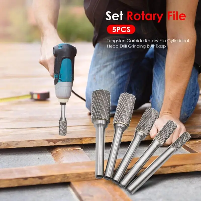 

5 шт./компл., ротационная пилка из карбида вольфрама, ротационная пилка, цилиндрическая головка, сверлильный станок для мягкой металлической...