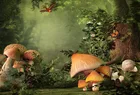 Фоны для фотосъемки в стране чудес Туманный лес грибы боке 3D фоны для фотостудии для вечеринки индивидуальная виниловая ткань