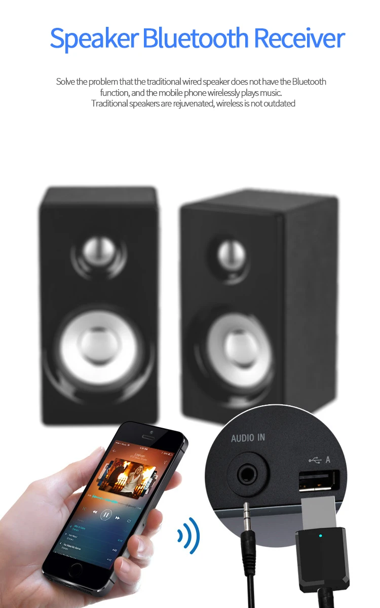 Аудио приемник передатчик 2 в 1 Bluetooth 5,0 беспроводной адаптер Мини 3,5 мм Aux стерео усилитель для ТВ ПК беспроводной адаптер для автомобиля