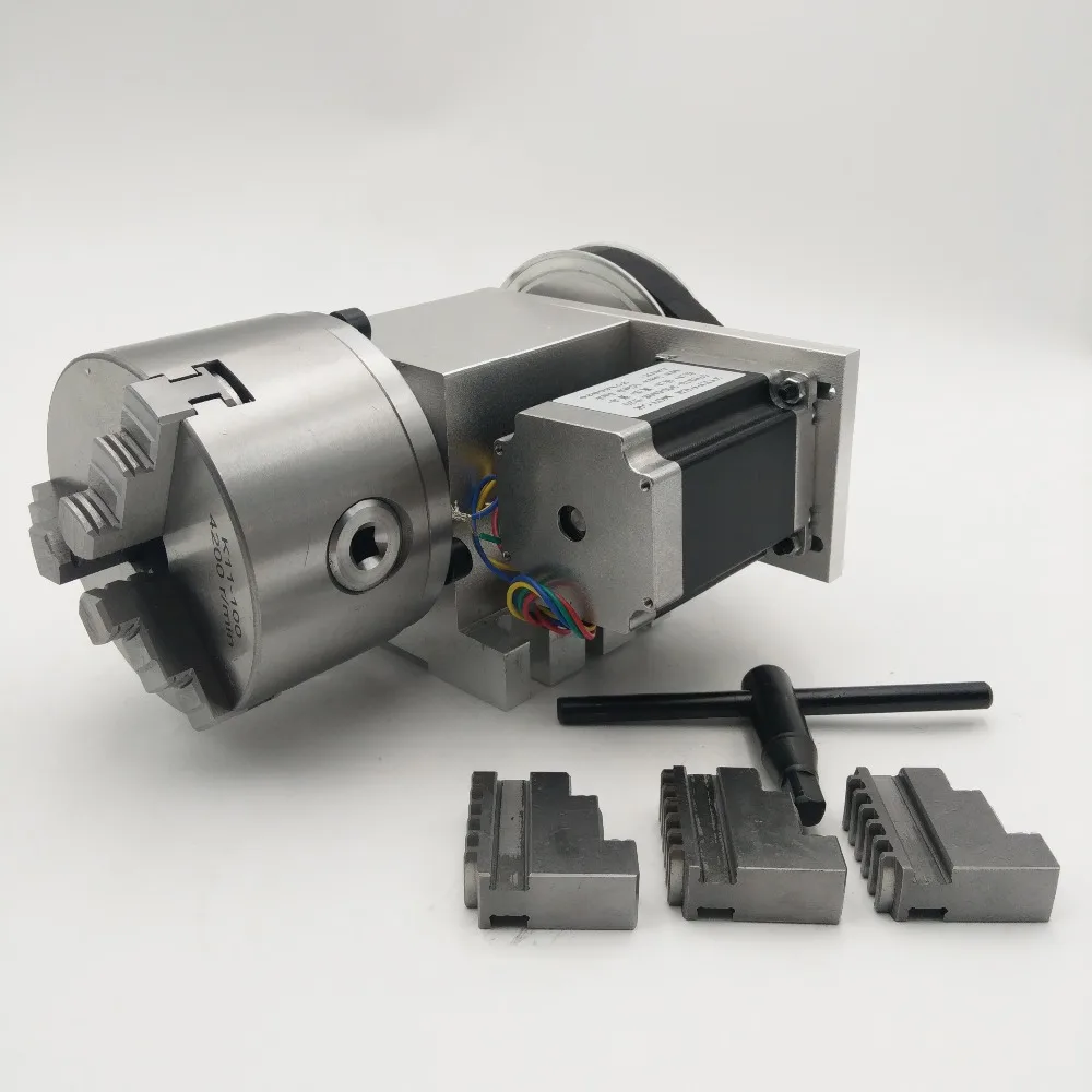 4 осевой патрон с ЧПУ K11 3 кулачковый поворотная ось 100 мм я A полый вал 6:1 для