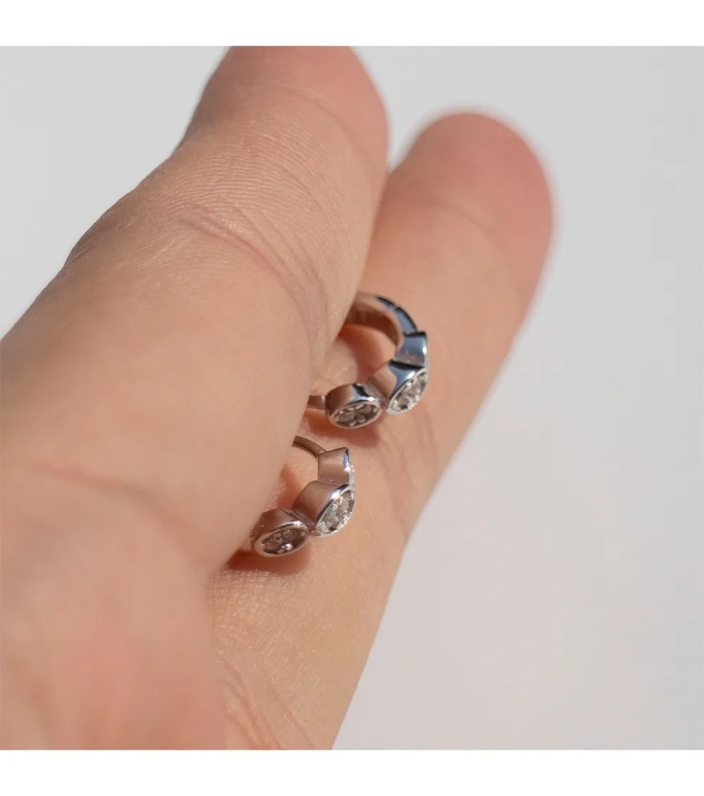 Серьги из стерлингового серебра 925 пробы, лаконичные, минималистичные, циркониевые, Овальные, кольцо для ушей, Пряжка для ушей, дикий темперамент, женские серебряные ювелирные изделия для ушей