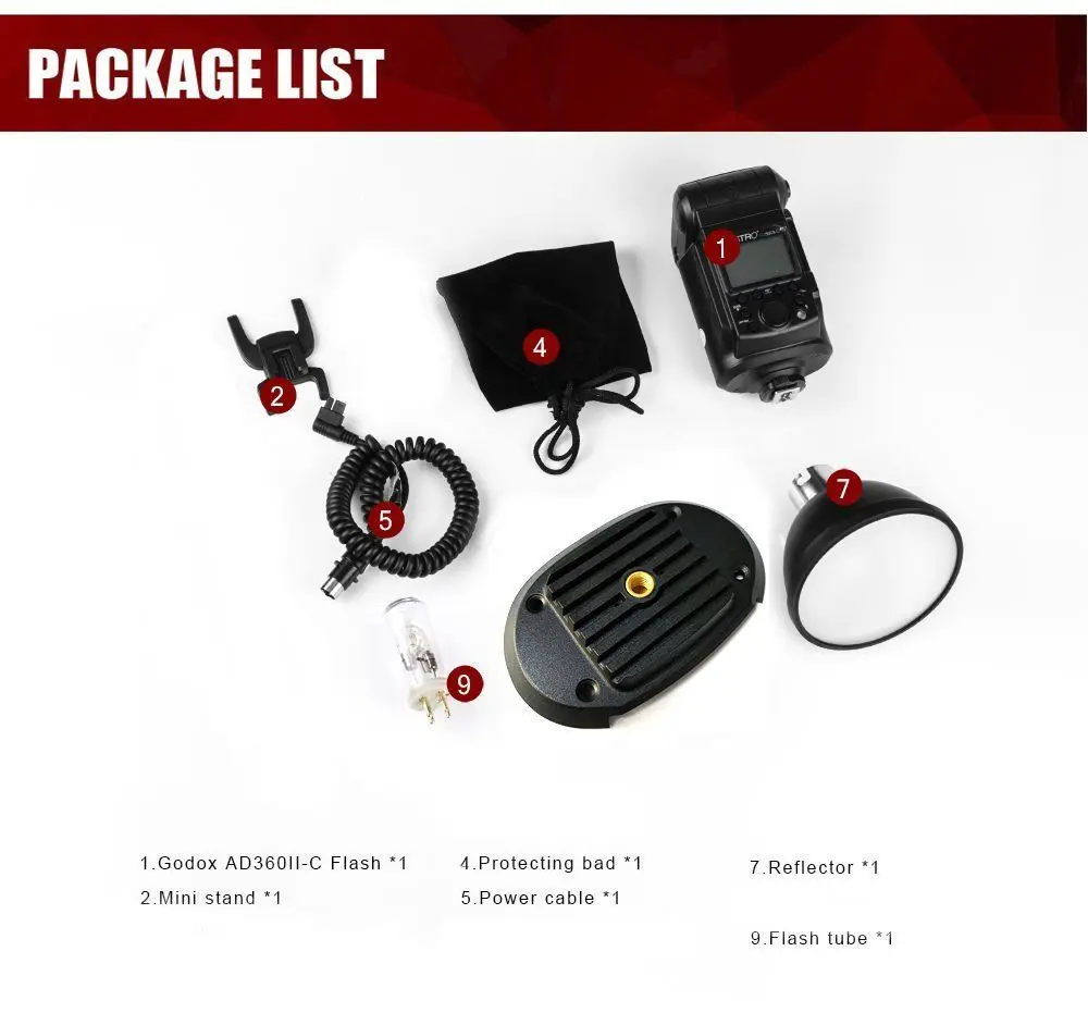 

Single Godox AD360 Witstro AD360II-N 360W i-TTL HSS Studio Flash Speedlite for Nikon