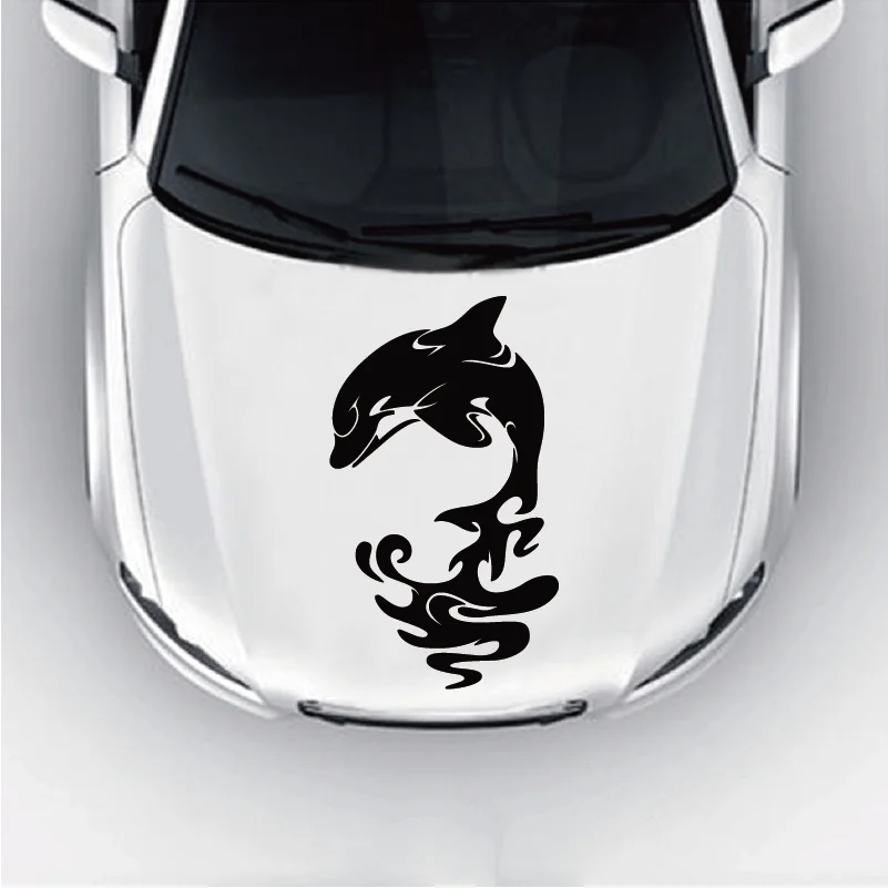 Jumping Dolphin дизайн художественный виниловый капот для автомобиля мультяшная