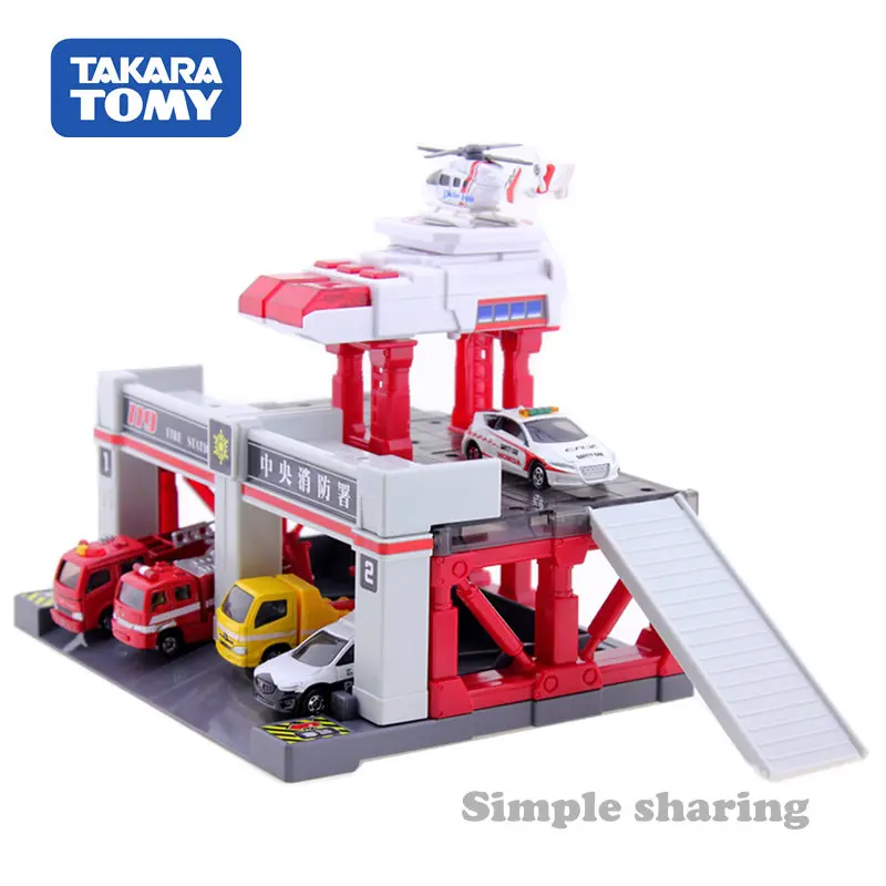 Набор моделей пожарной бригады TAKARA TOMY Tomica город здание детские игрушки