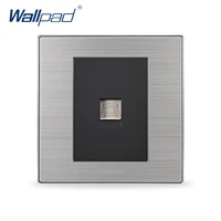 hot sale telephone socket wallpad luxury wall power socket tel outlet black champagne ac 110 250v