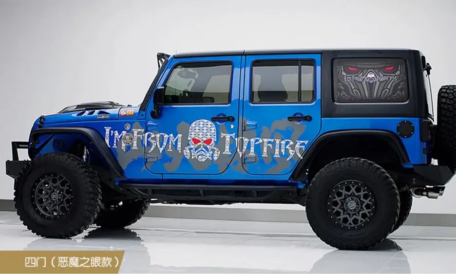 2 шт для Jeep Wrangler 2 двери заднего окна автомобиля 3D стикер