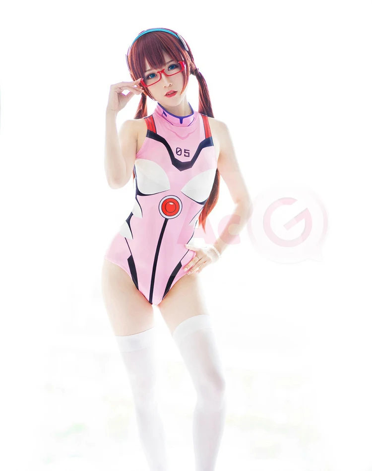 Розовый Evangelion EVA купальники OW D. VA купальник с открытой спиной SUKUMIZU Asuka/AYANAMI/Makinami/SHINJI IKARI косплей костюмы - Цвет: Розовый