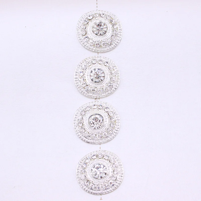 

New! 50pc Round Clear Crystal Rhinestone Flat Back Buttons Craft Wedding Invitation Cards Hair Accessories Factory Price NK027