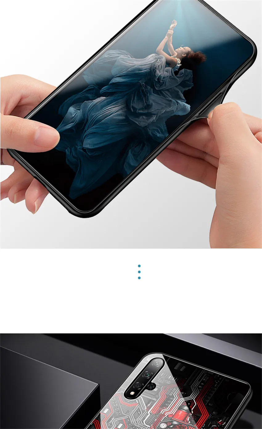 Aixuan для huawei Honor 20 стеклянный чехол Honor20 Coque Силиконовый противоударный Роскошный чехол из закаленного стекла для huawei Honor 20 pro