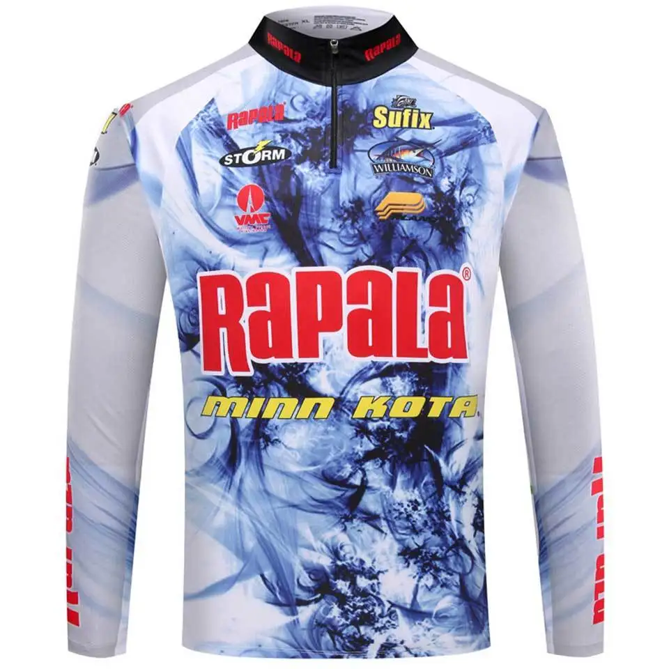 Blue Rapala/брендовая одежда для рыбалки; рубашка с длинными рукавами; быстросохнущая дышащая одежда с защитой от ультрафиолета; одежда с длинными рукавами; облегающая одежда - Цвет: Blue