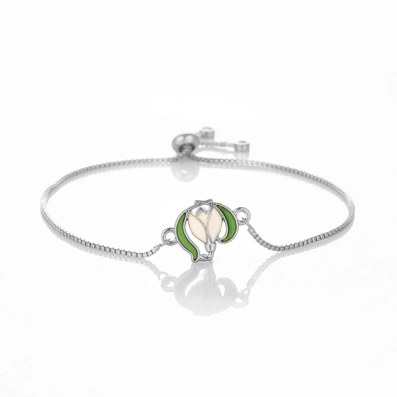Glamour green flower garden plant lady summer fashion adjustable bracelet exquisite girl gift jewelry wholesale | Украшения и