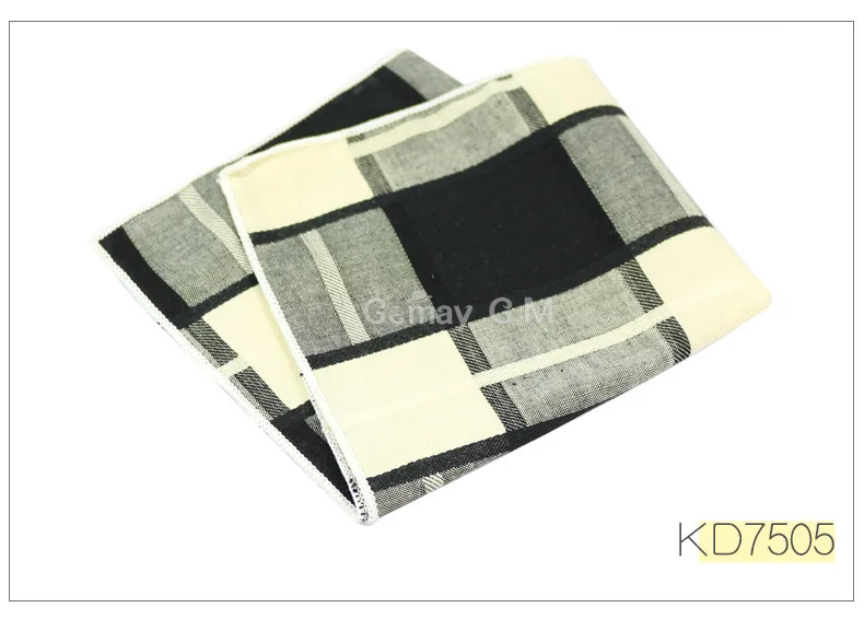 New Arrive Cotton Suit Pocket Square for Men Towel Square For Wedding Party Fashion Simple Cotton Mens Plaid Handkerchief Towel