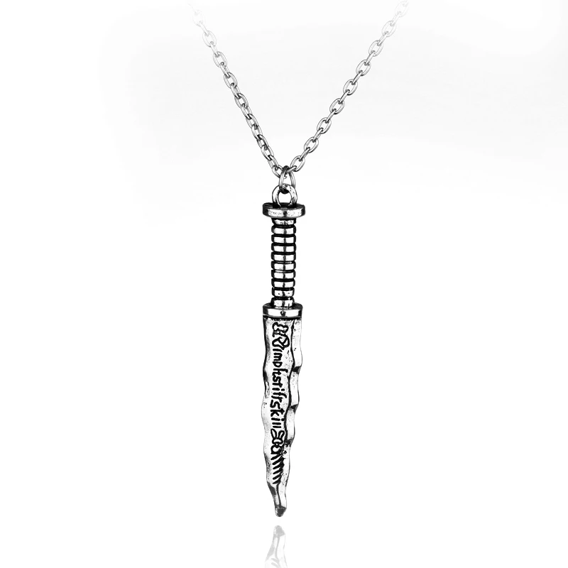 

Once Upon a Time Movie Jewelry Sword Necklace Chain Pendants Necklaces Collier