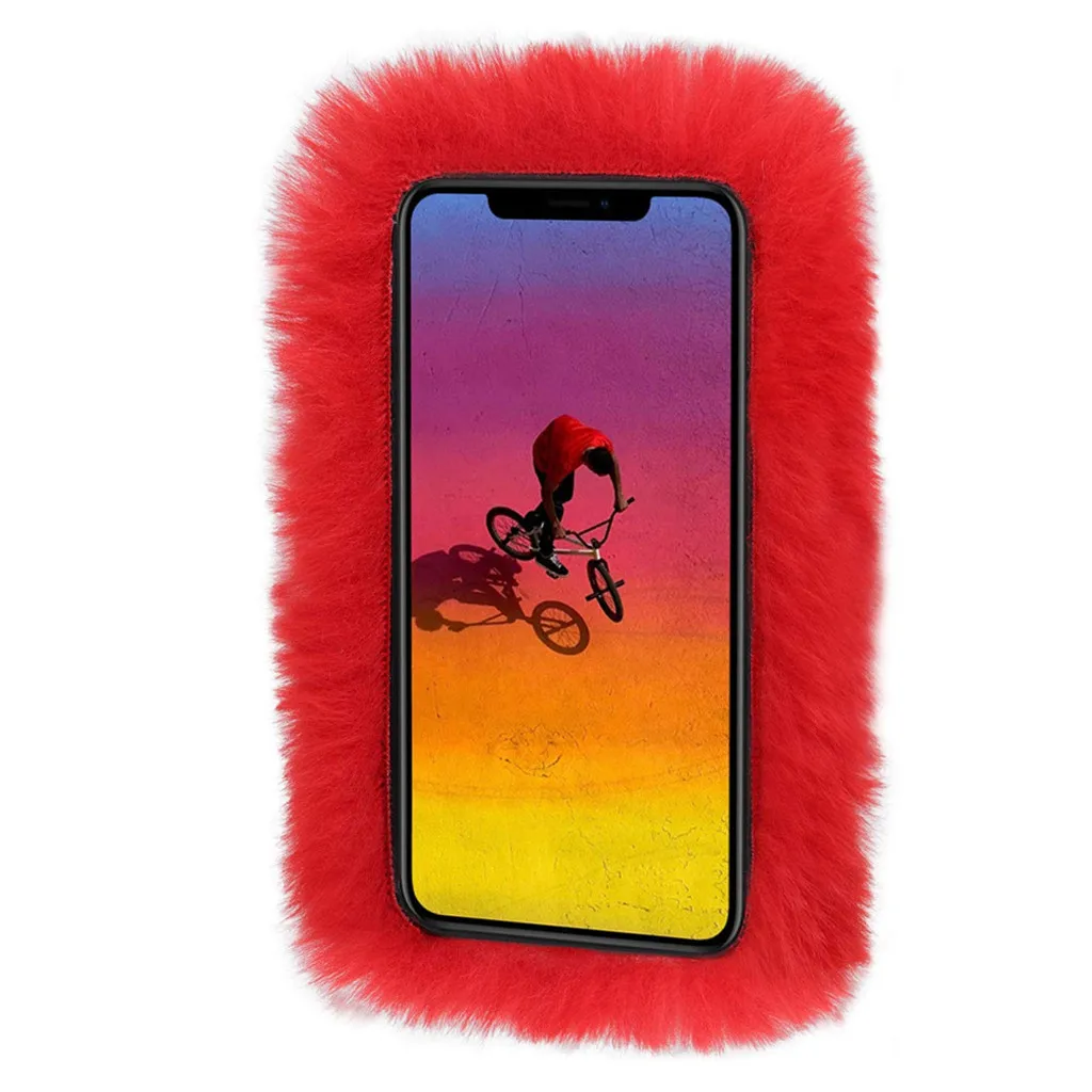 Для iPhone XR 6,1 дюймов чехол для телефона двухрядный плюшевый ударопрочный чехол для мобильного телефона# P3